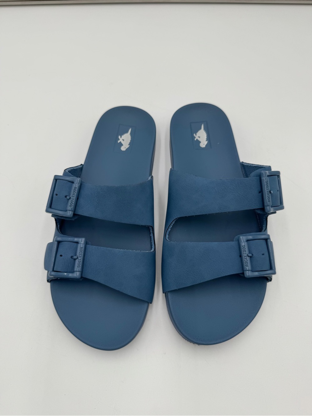 Rocket Dog Double Buckle Slide Sandals Blue Womens US 8 EU 39 Comfort Casual